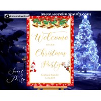 Christmas Party Welcome Sign,Holiday Party Welcome sign,(011ch)